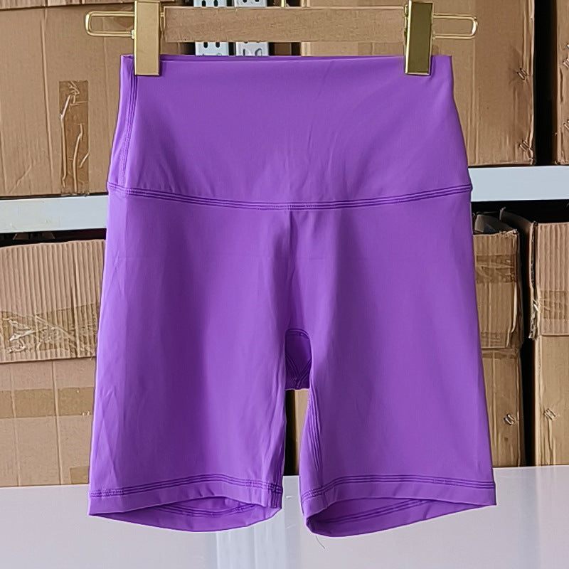 Short de yoga taille haute uni pour femme