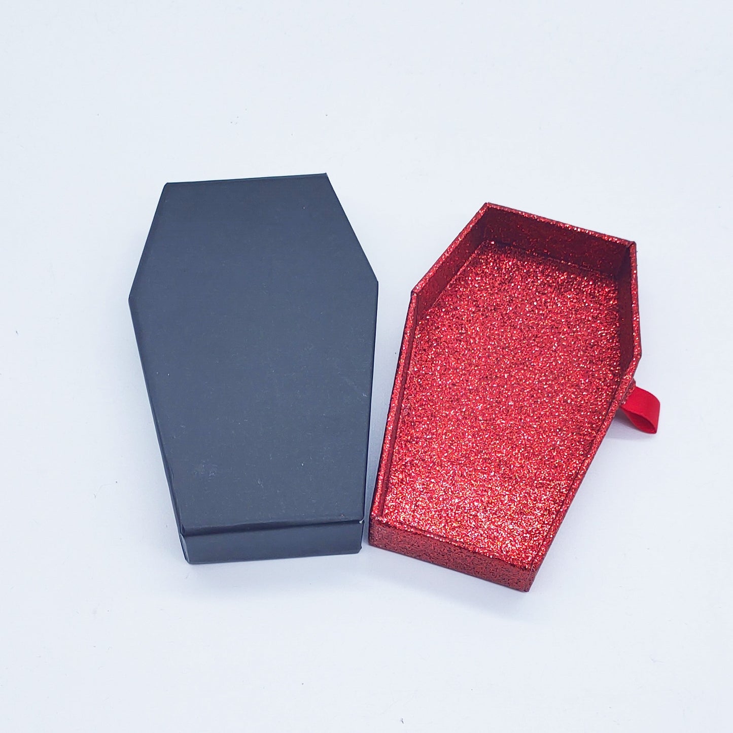 Caja de ataúd con embalaje de pestañas hexagonales para Halloween