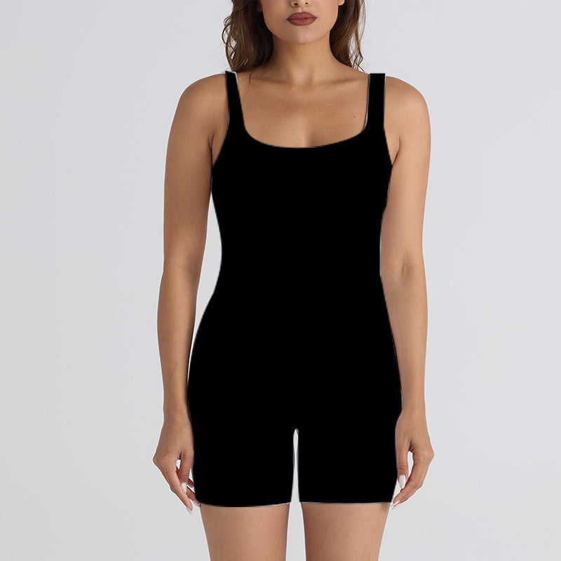 Combinaison de yoga sans coutures de couleur unie pour femmes