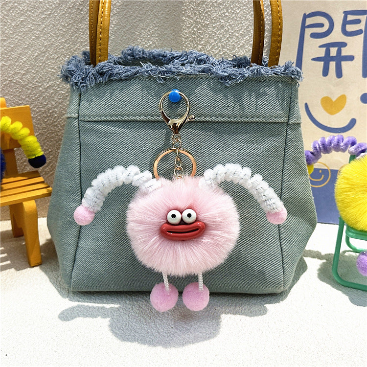 Llavero de peluche con forma de bolso de dibujos animados