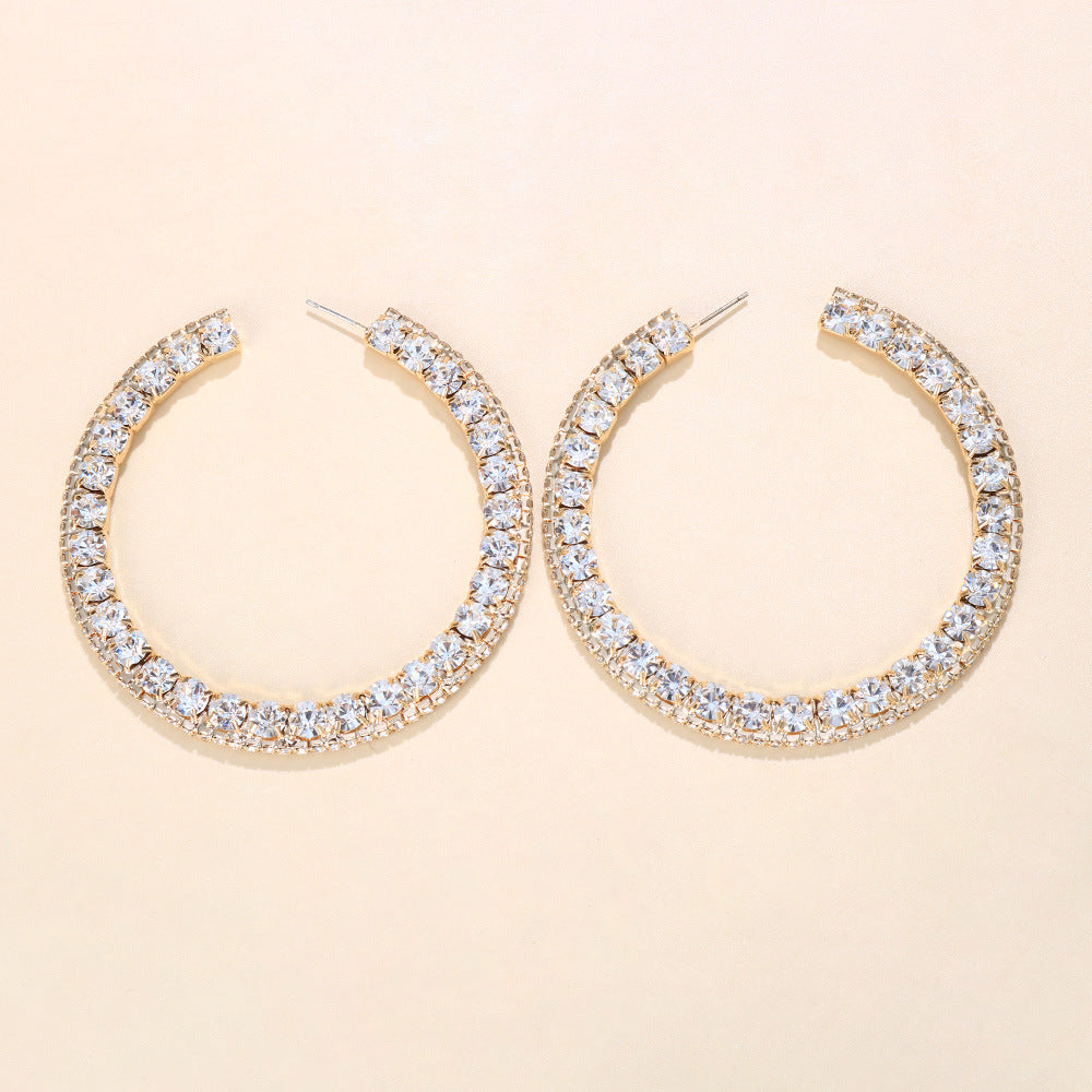 Women Fashion Creative Exaggerated Round Alloy Earrings