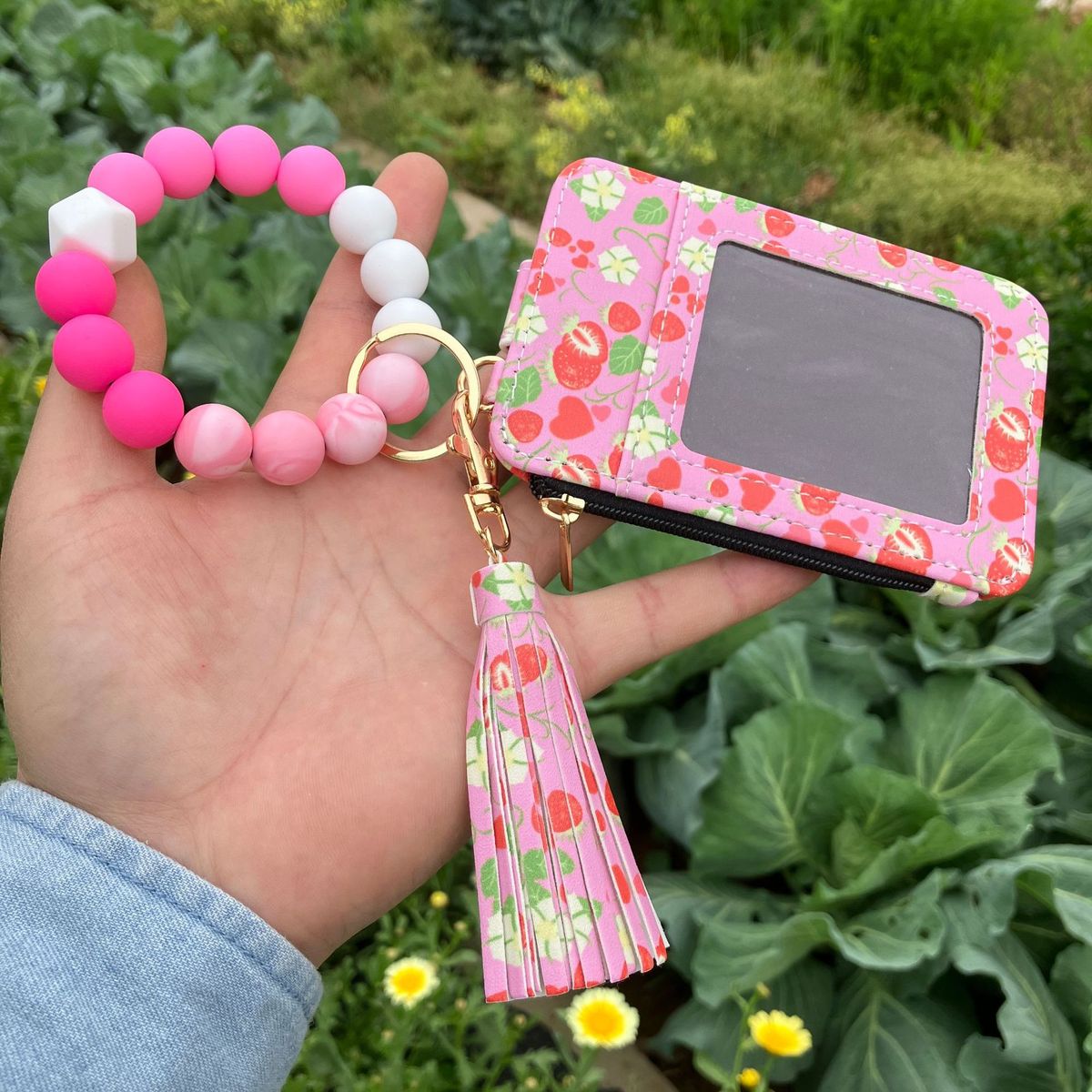Fashion Printed Silicone Bead Tassels Bracelet