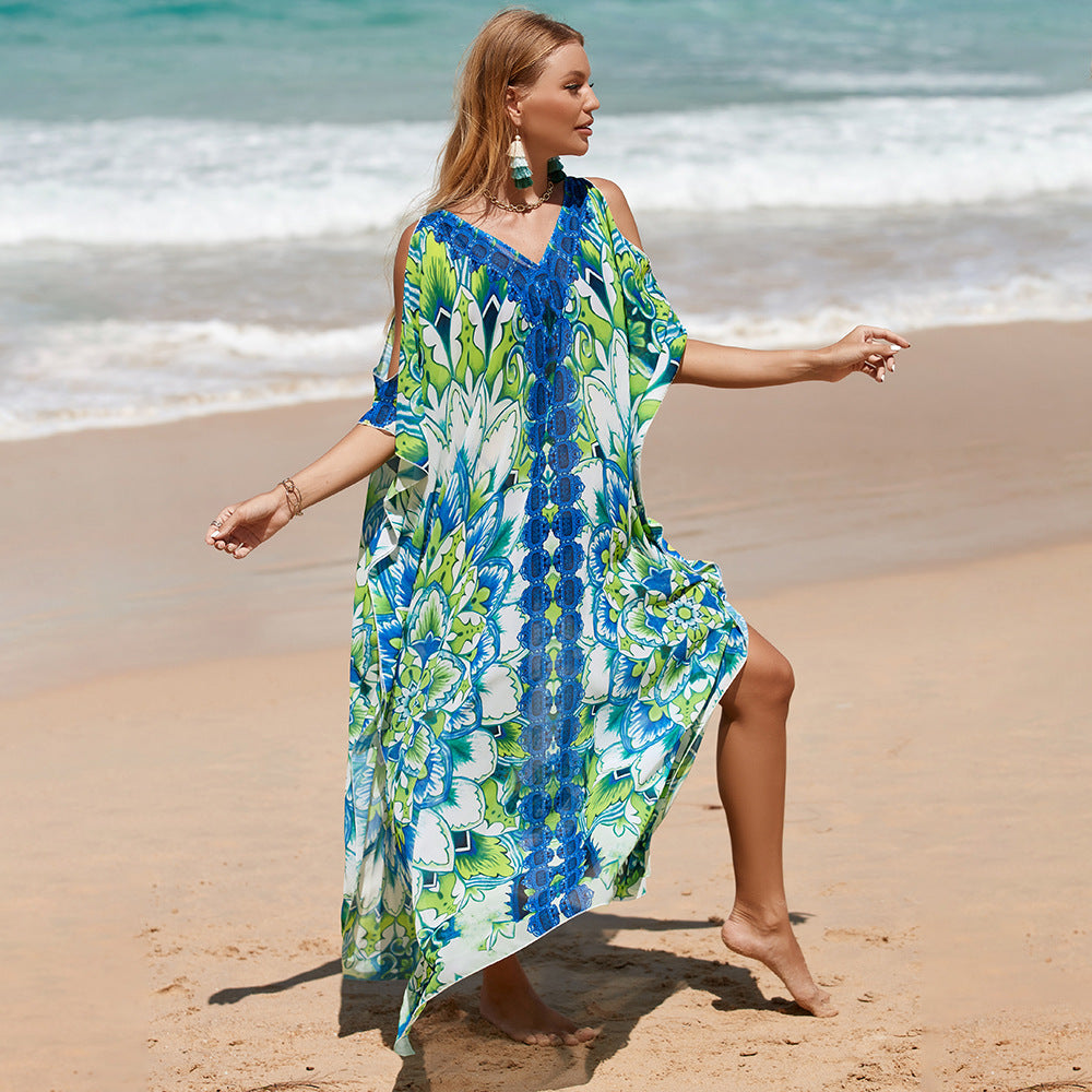 Vestido largo bohemio tipo blusa playera