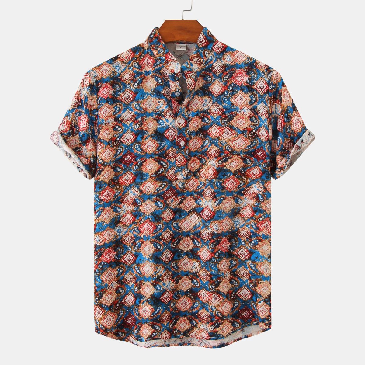Camisa con estampado de flores diminutas en 3D para hombre, ideal para vacaciones de verano