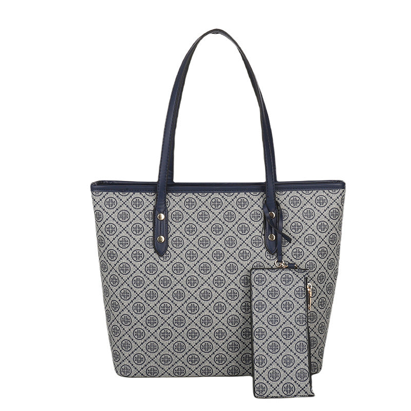 Sac fourre-tout vintage imprimé de grande capacité avec fermeture éclair