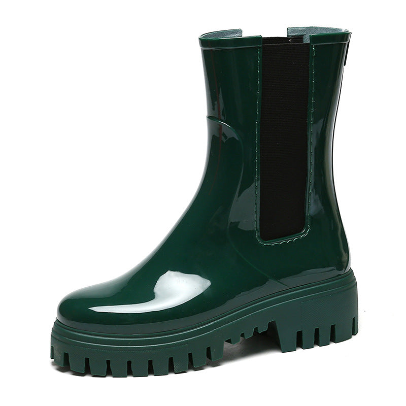 Botas de lluvia con plataforma de moda para mujer