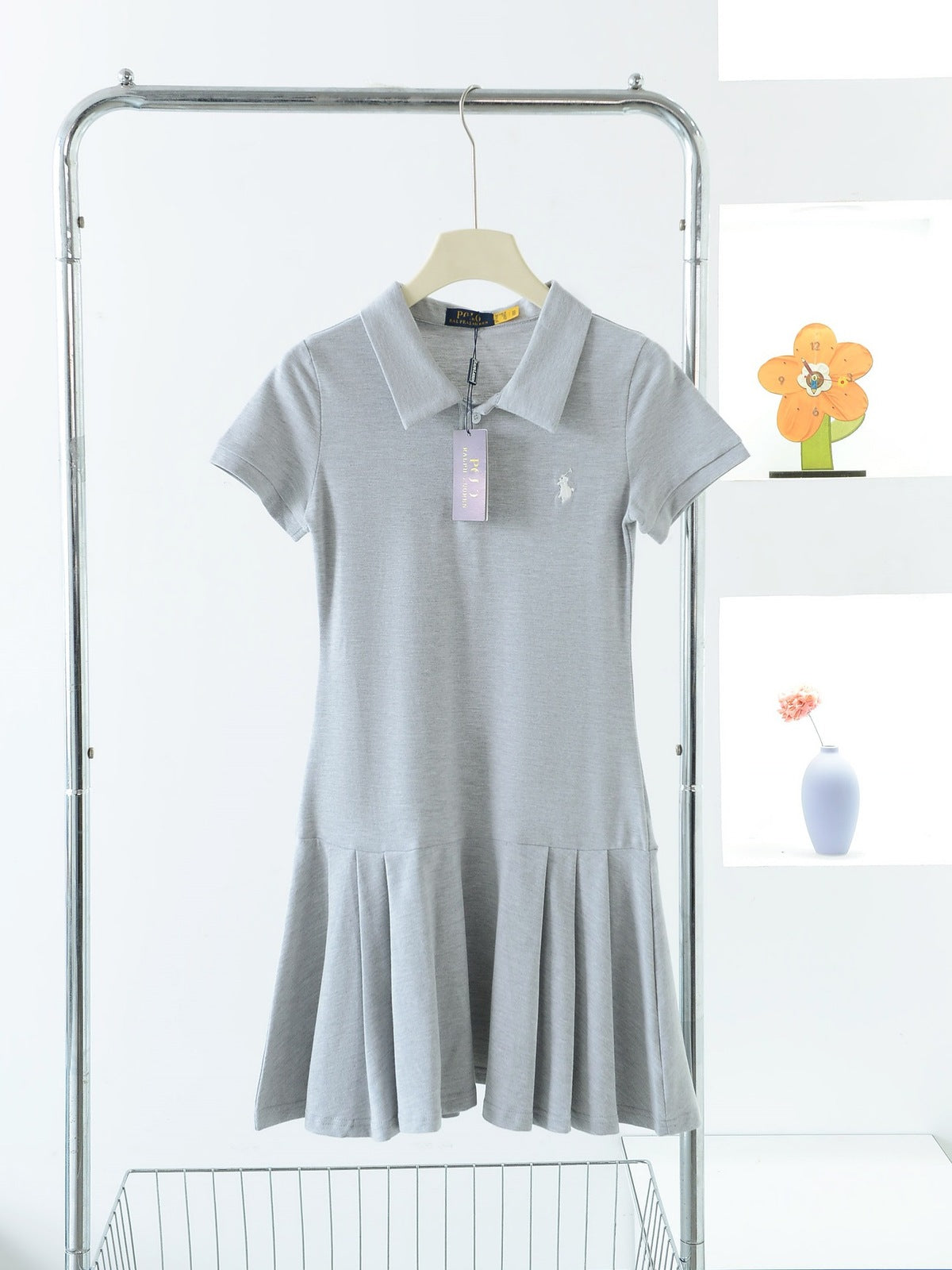 Women Fashion Casual Embroidered Pleated Dress