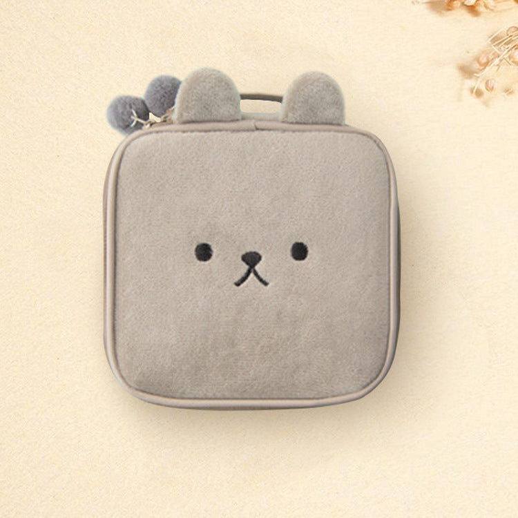 Bolsa de cosméticos bordada con dibujos de animales para mujer