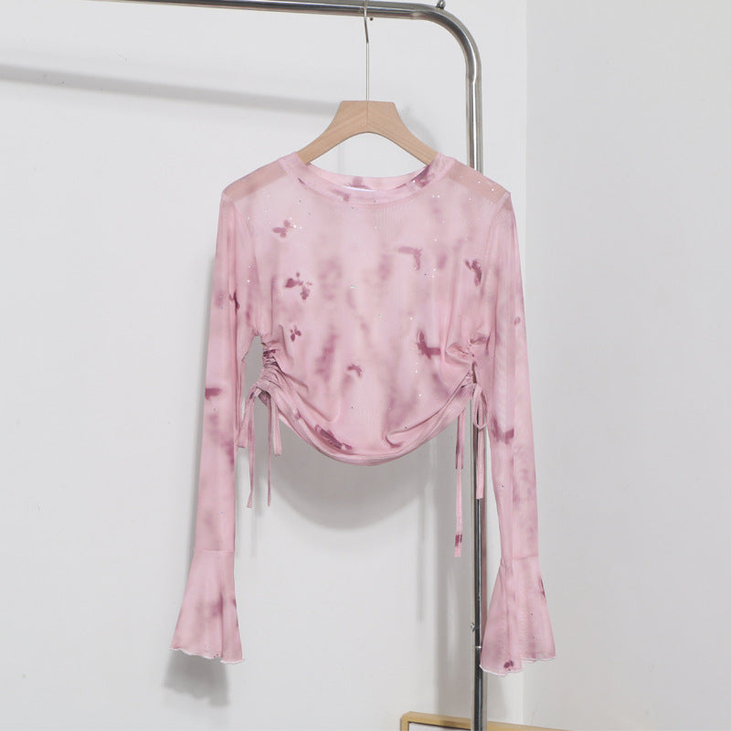 Women Fashion Summer Vacation Tie Dye Blouse