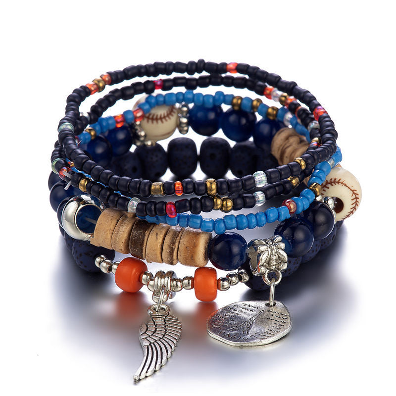 Women Bohemian Ethnic Style Multi-Layer Bead Bracelet