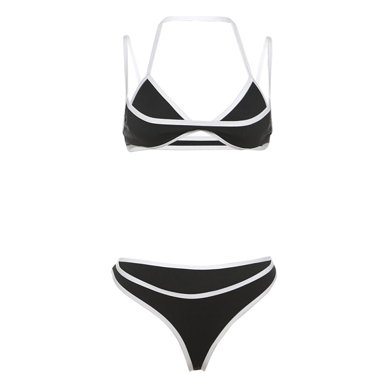 Bikini sexy de verano con bloques de color para mujer