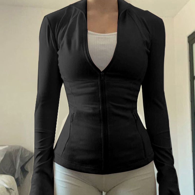 T-shirt à capuche de couleur unie pour le sport, le fitness, la course à pied, le yoga