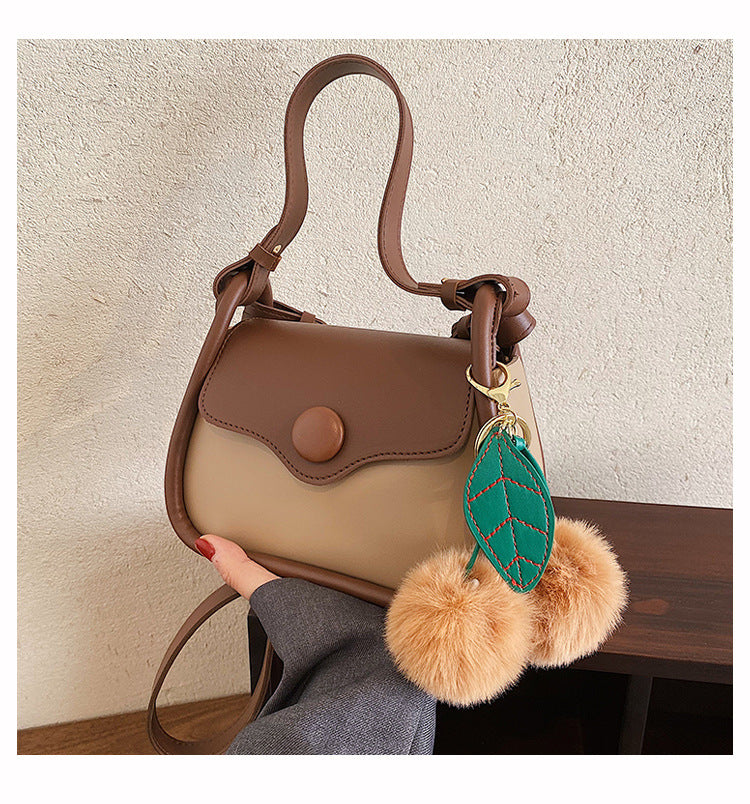 Simple Women Color Blocking Shoulder Bag