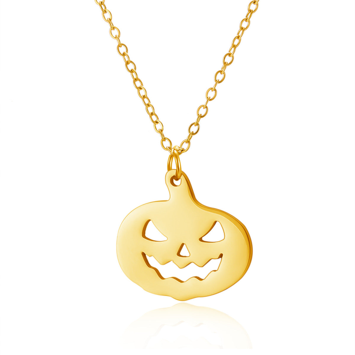 Halloween Element Titanium Steel Pumpkin Face Necklace