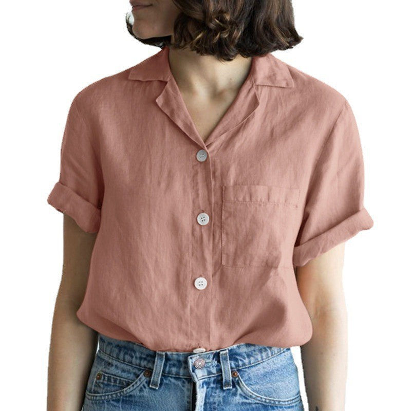 Blusa casual de color sólido de moda para mujer