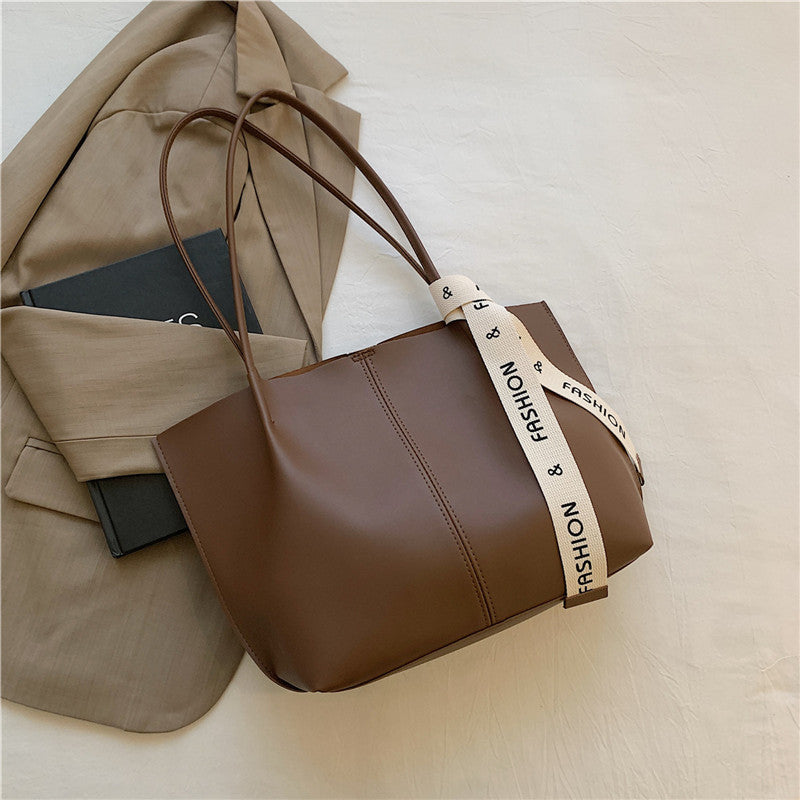 Bolso de mano retro informal de color sólido para mujer