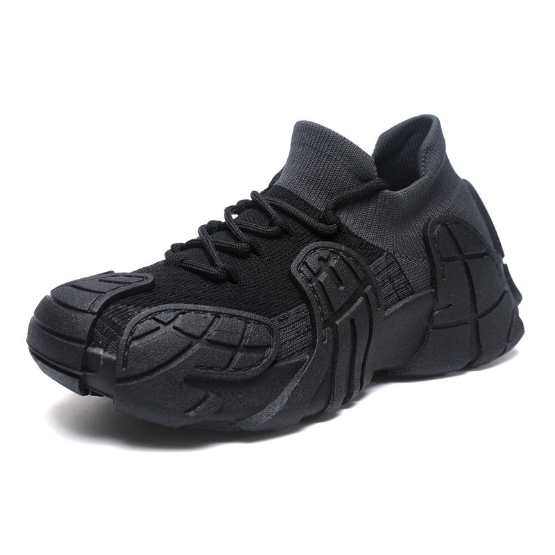Zapatillas de plataforma informales para mujer, de moda, de punto, con tacón plano