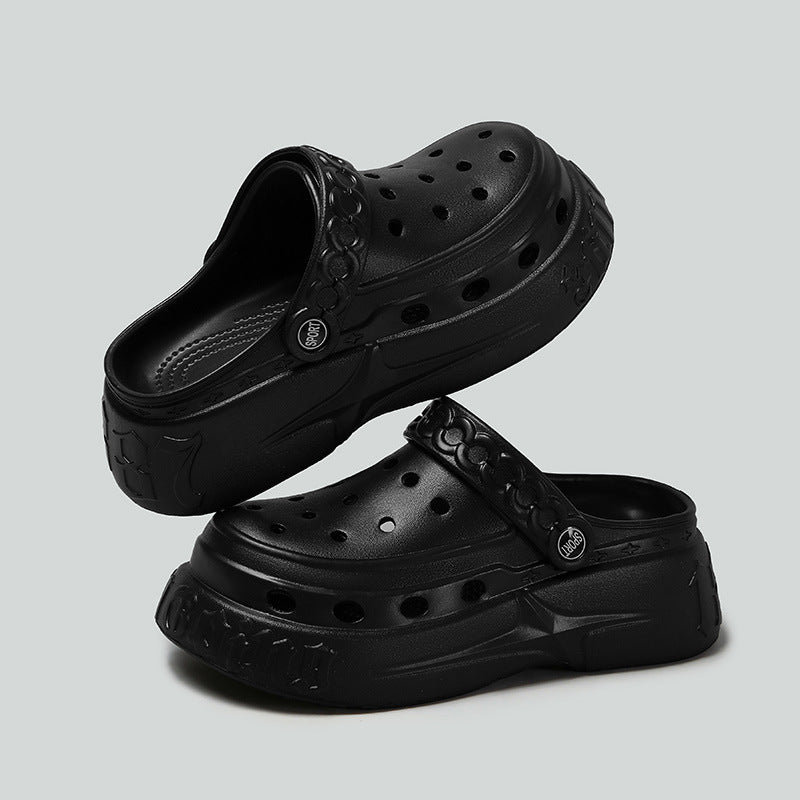 Zapatos casuales de moda para mujer con suela gruesa y agujeros
