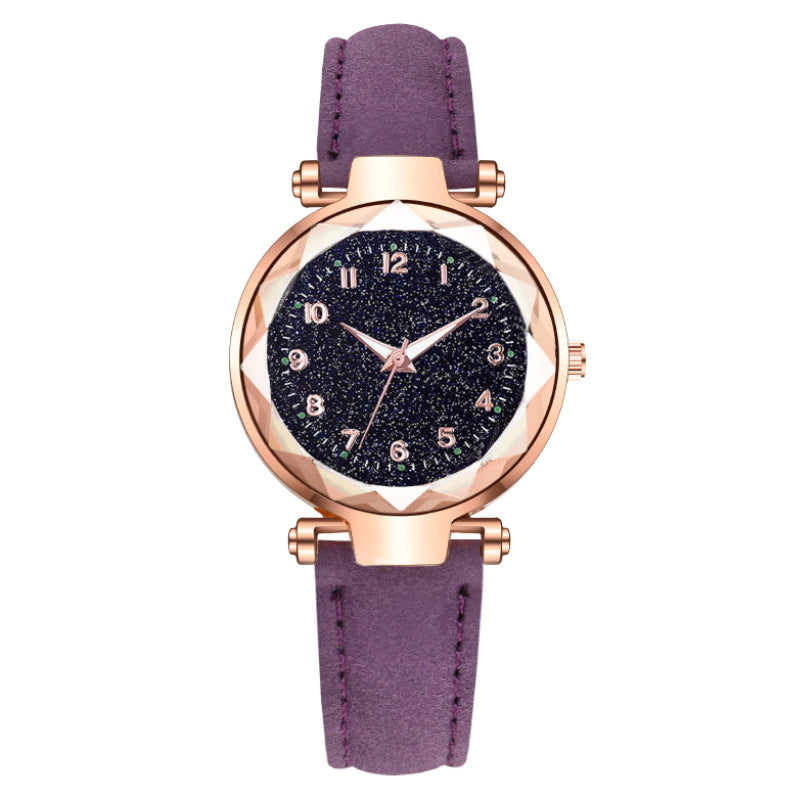 Women Fashion Solid Color Starry Sky Digital Watch