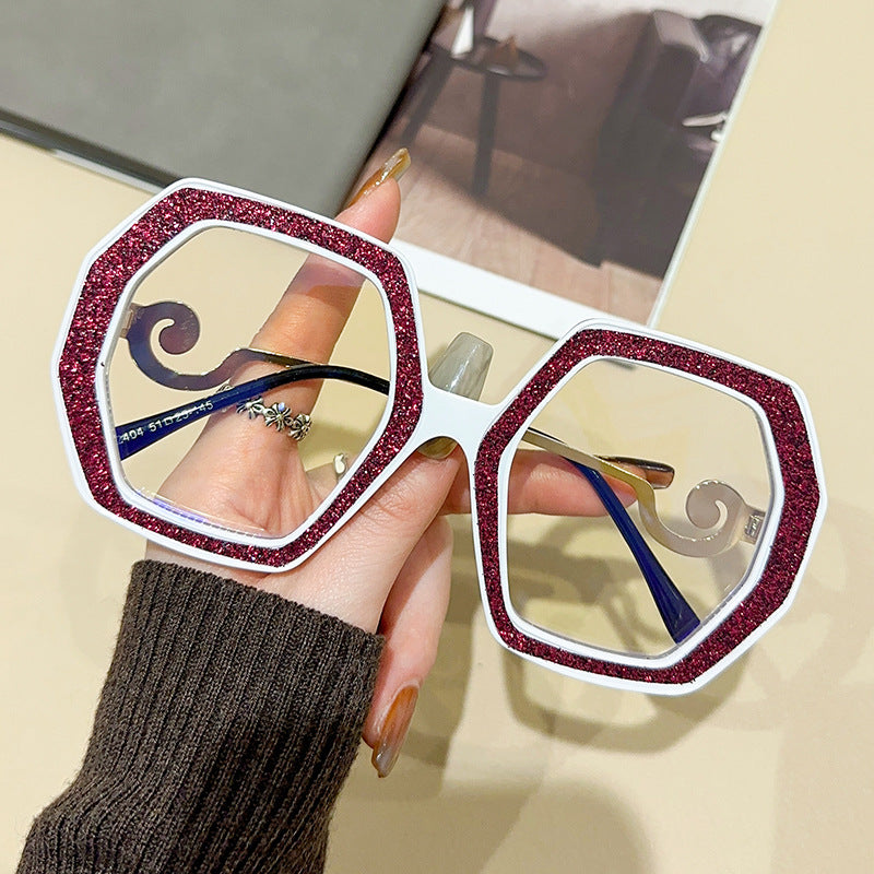 Cadre en verre brillant avec strass pour femme