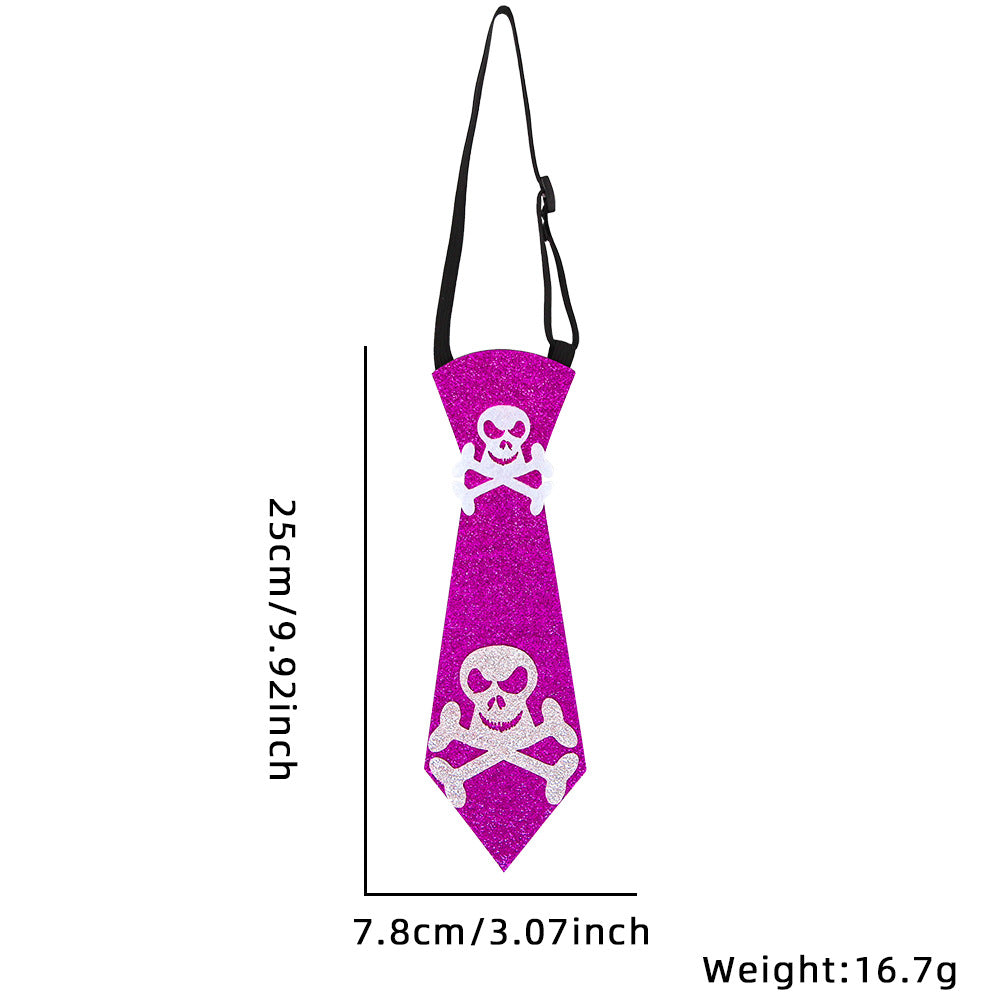 Corbata decorativa de calavera de calabaza para mascarada de Halloween para niños