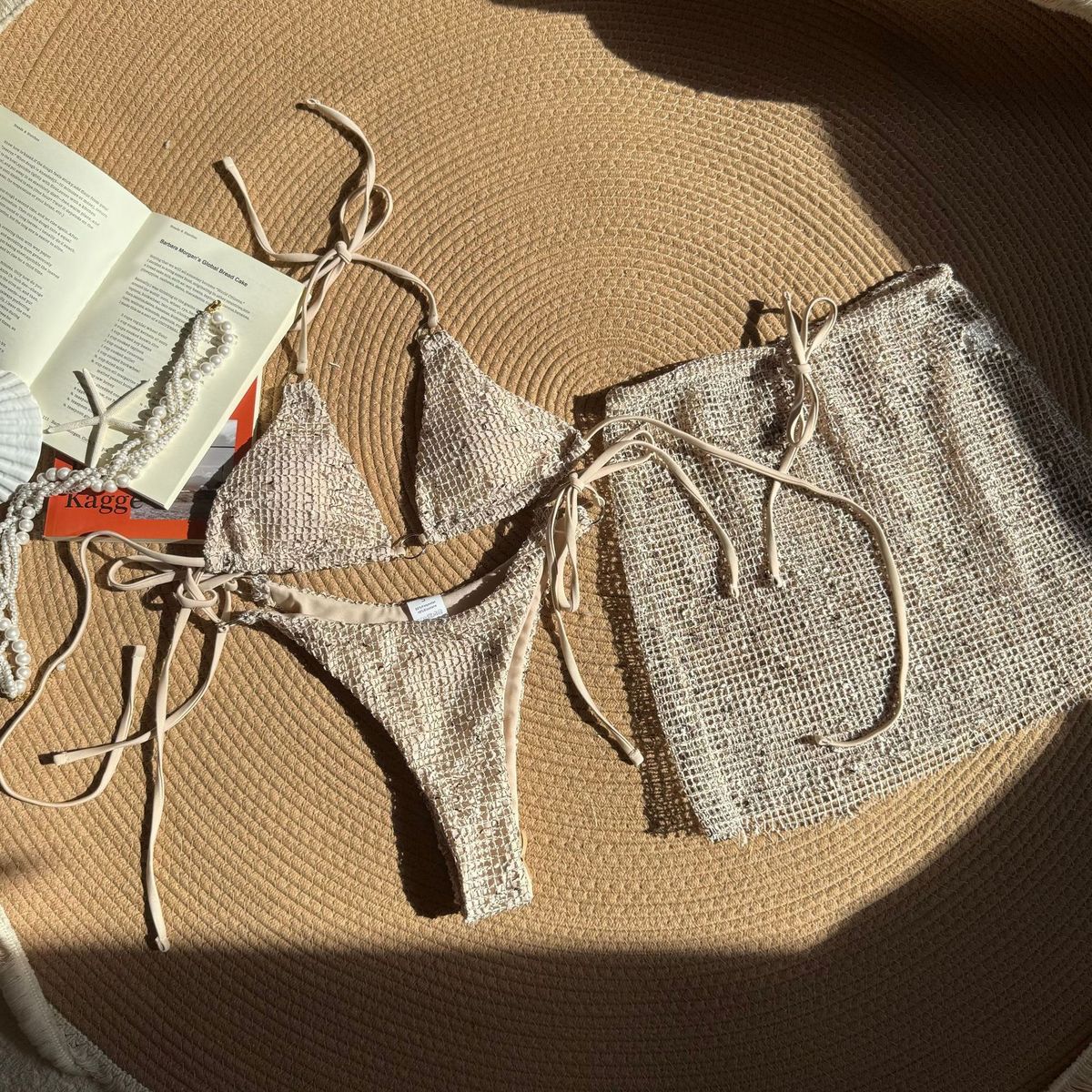 Women Sexy Bikini And Mesh Cover-Ups Set