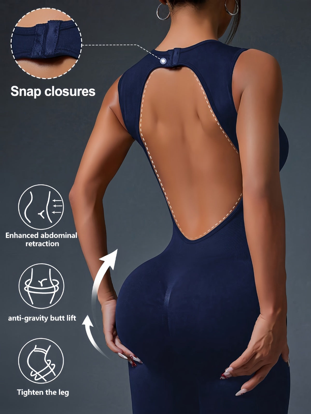 Women Fashion Solid Color Sleeveless Tight Yoga Jumpsuits