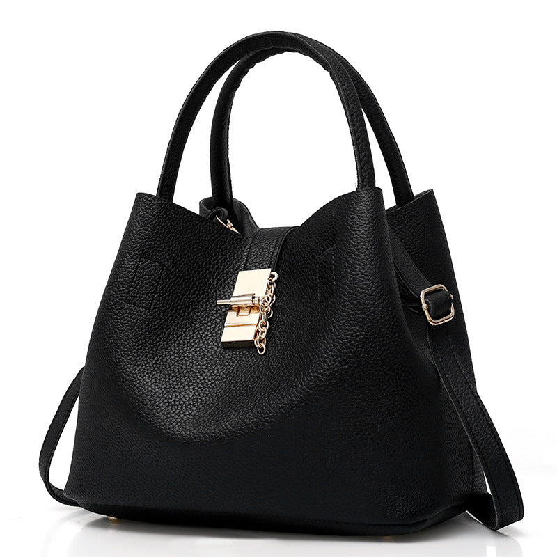 Fashion Solid Color PU Handbag