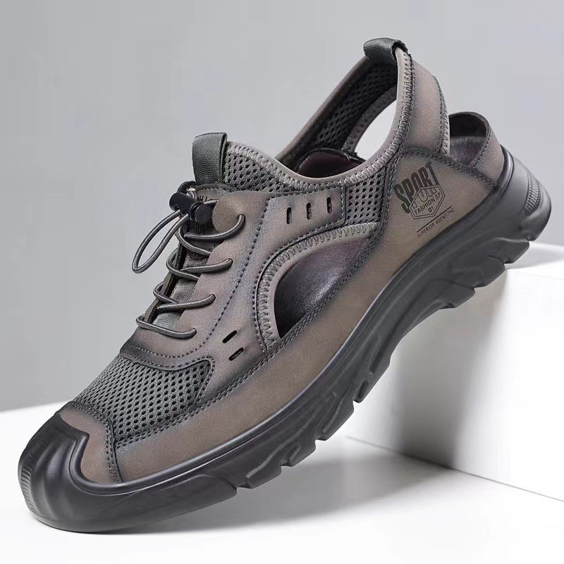 Sandales plates à enfiler pour homme - Chaussures polyvalentes en coton