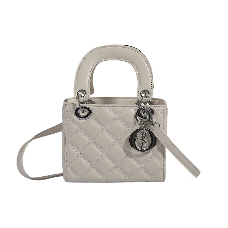 Bolso de hombro a cuadros de color liso de moda