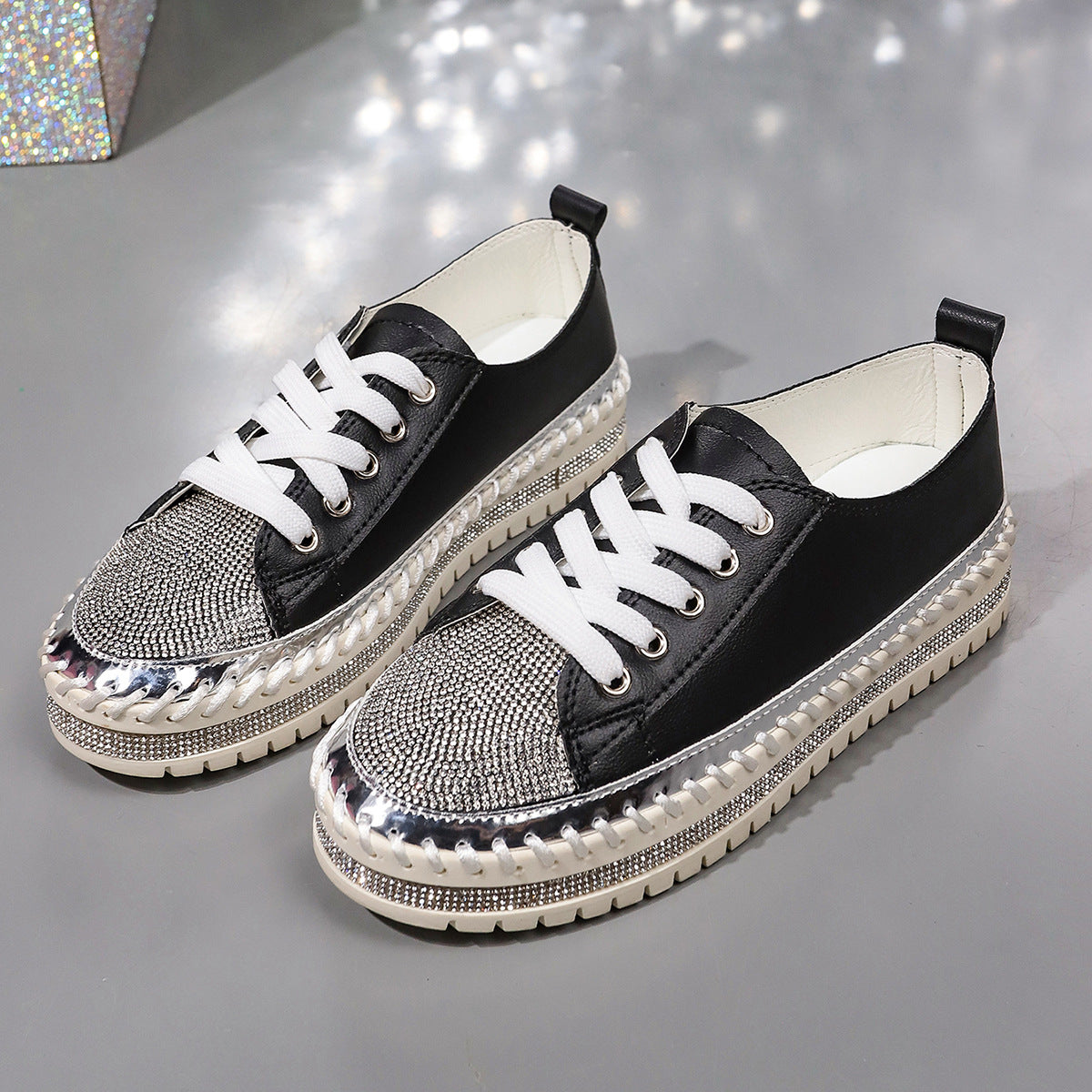 Plus Size Women'S Rhinestone Platform Shoes