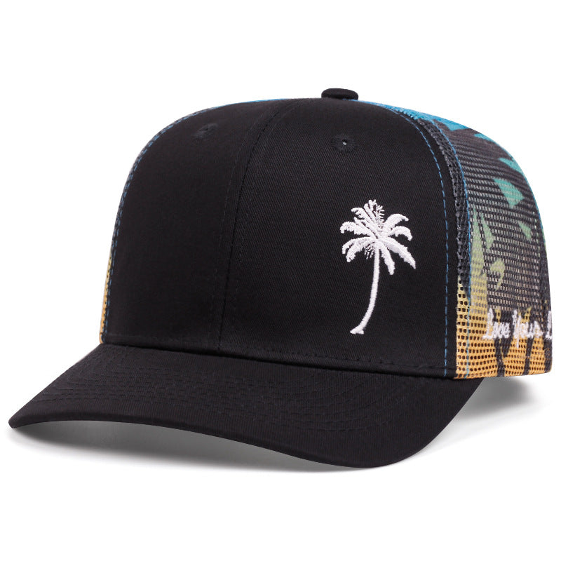 Men Fashion Casual Camouflage Embroidered Coconut Tree Cap