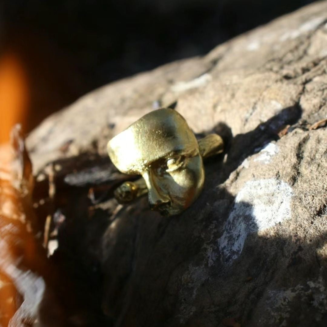Anillo de máscara blanca de moda para mujer de cobre hecho a mano