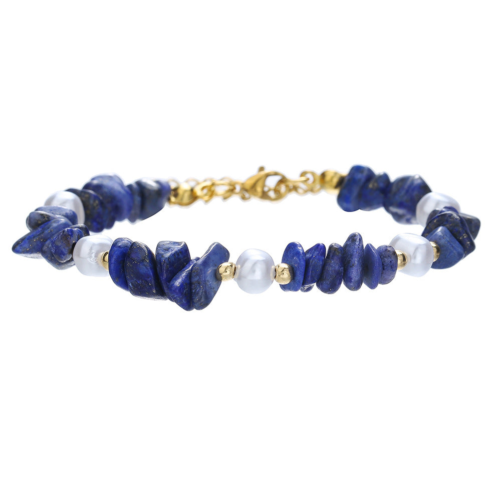 Pulsera vintage de perlas de cristal para mujer