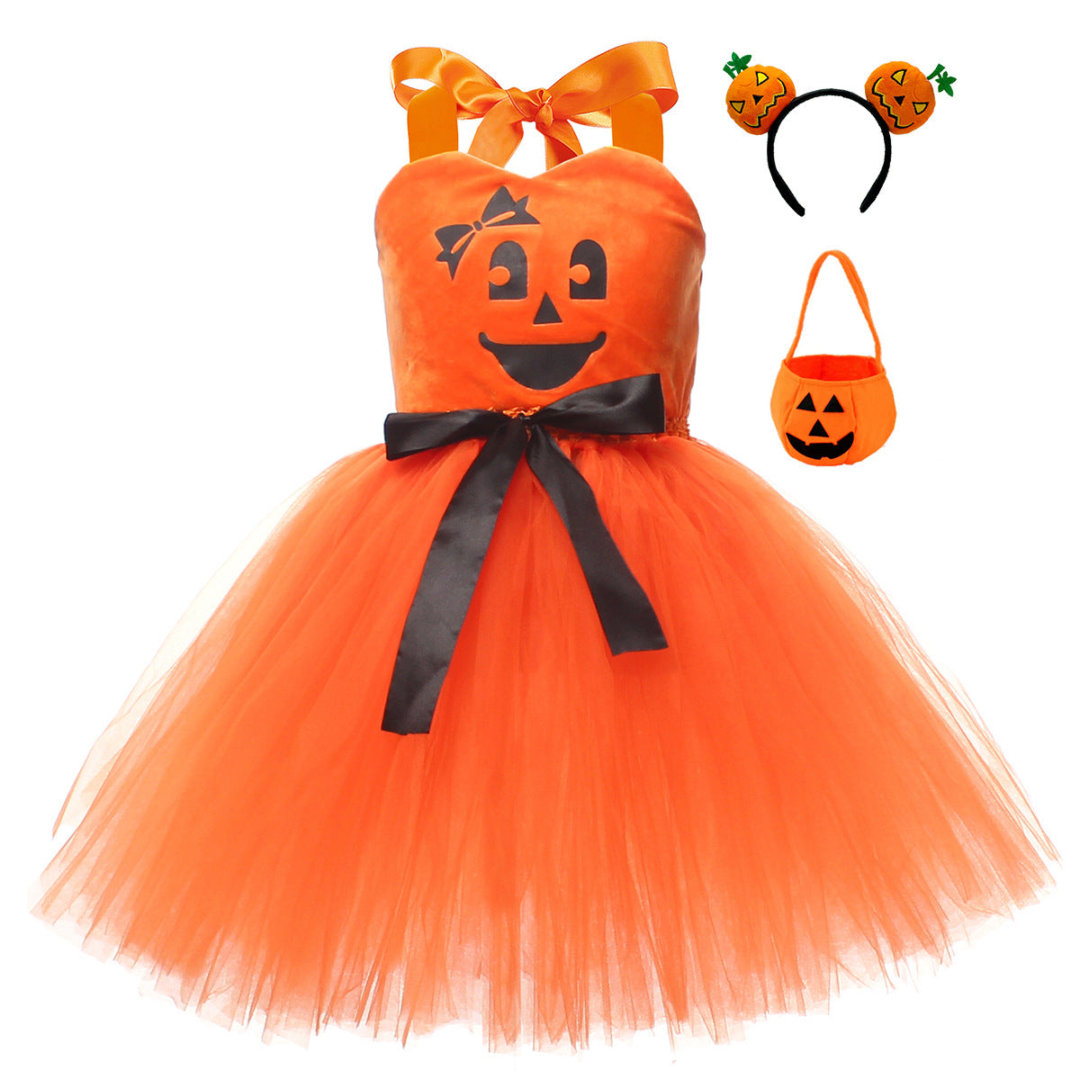 Kids Toddler Big Girls Halloween Mesh Sleeveless Dress