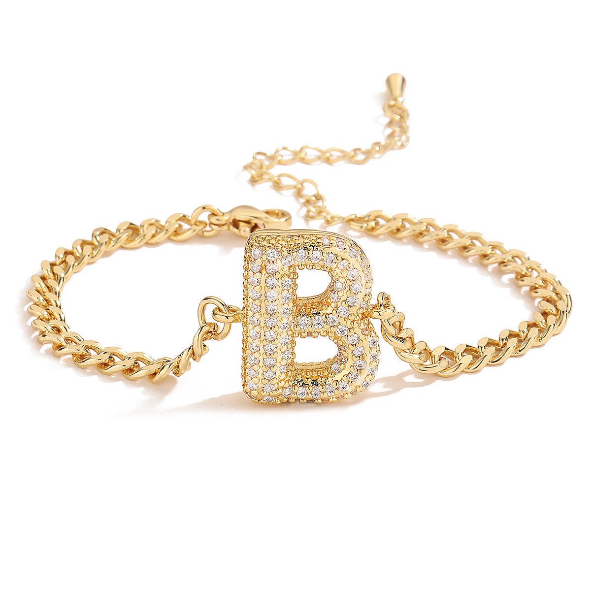 Fashion 26 Zircon Alphabet Bracelet
