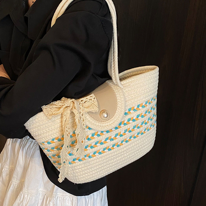 Women Summer Beach Large Capacity Woven Tote Bag