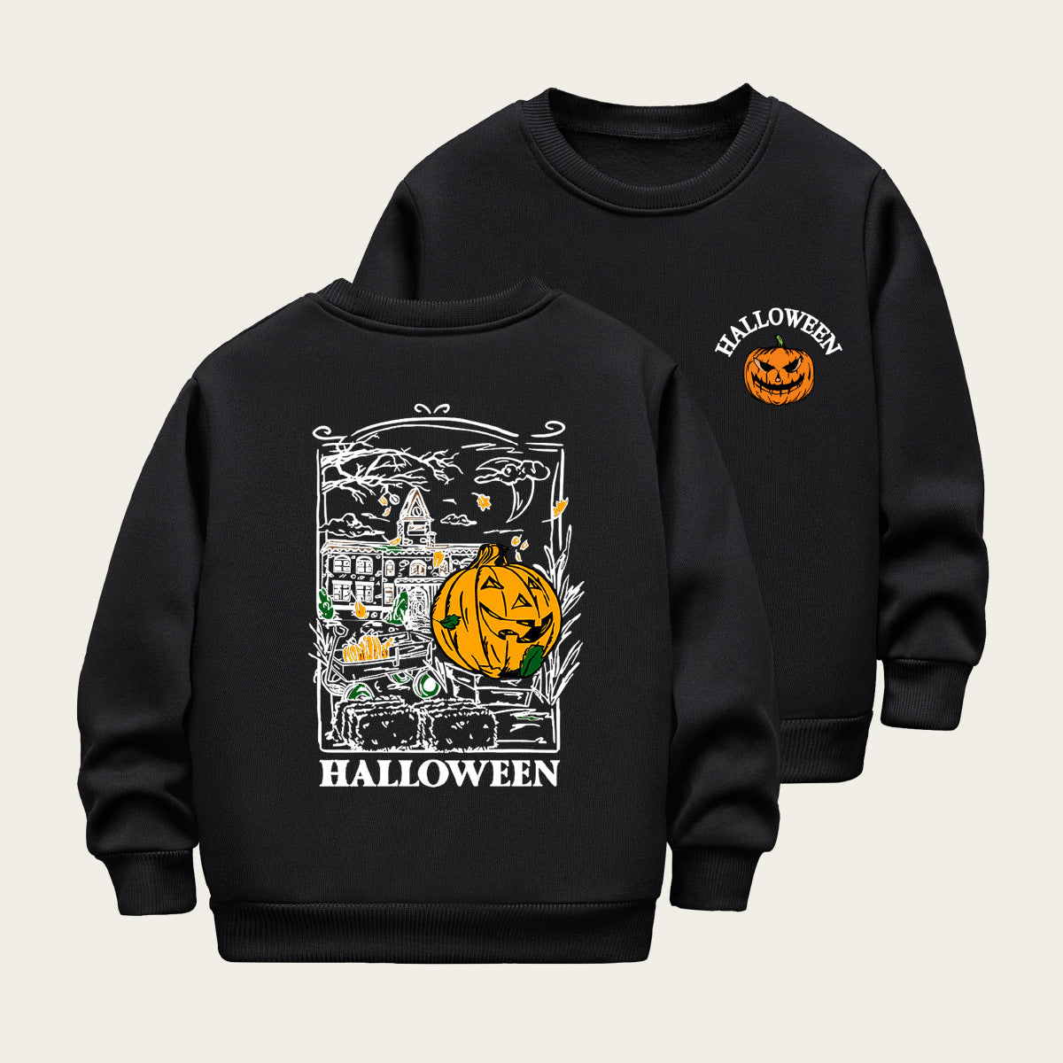 Kids Toddler Boys Girls Cartoon Print Fleece Sweatshirts