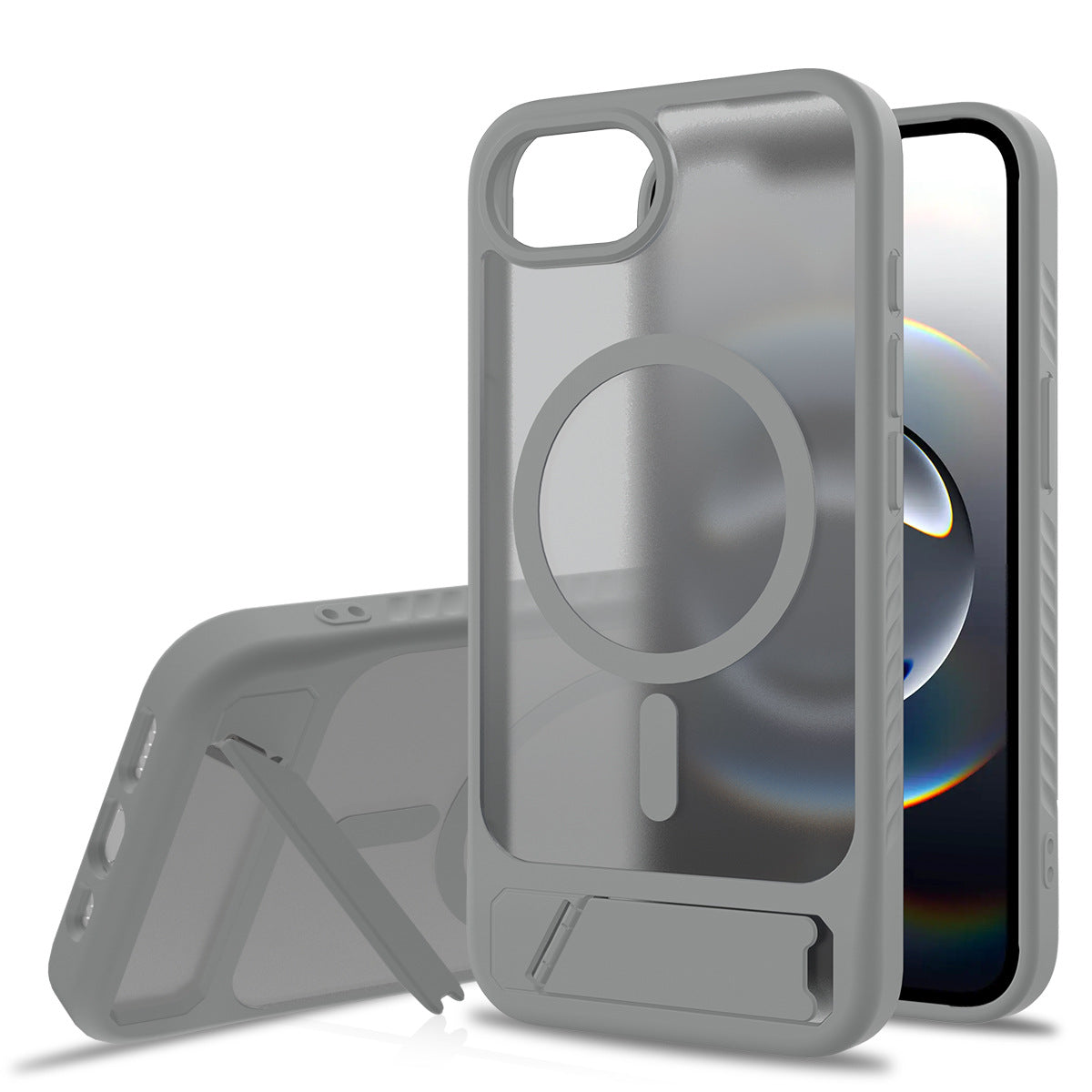 Coque de chargement magnétique invisible pour iPhone, couleur unie, tendance