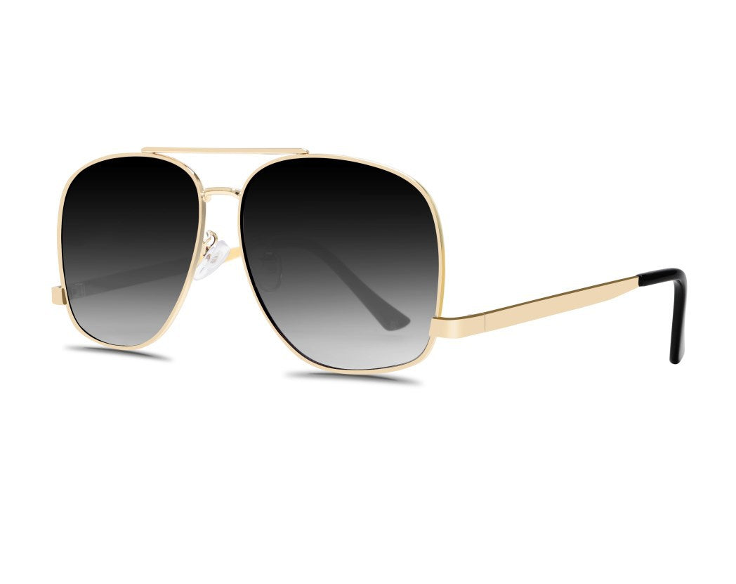 Gafas de sol con montura irregular y doble haz para mujer