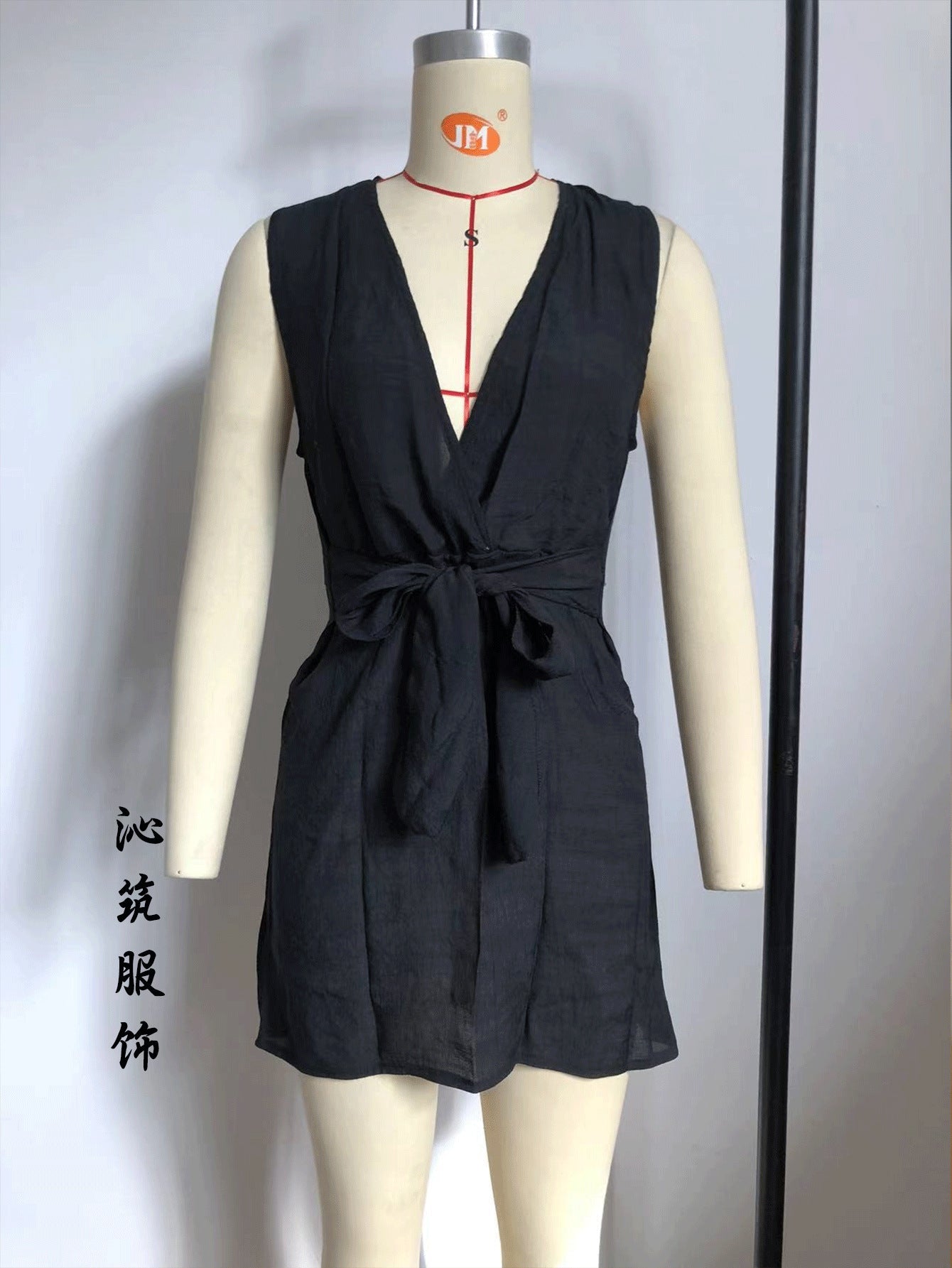 Summer Vacation Beach Lace-Up Sleeveless Bikini Coverup Dress