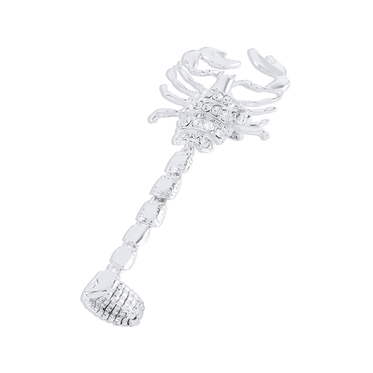 Anillo de escorpión con diamantes de imitación exagerados para Halloween, de moda para mujer
