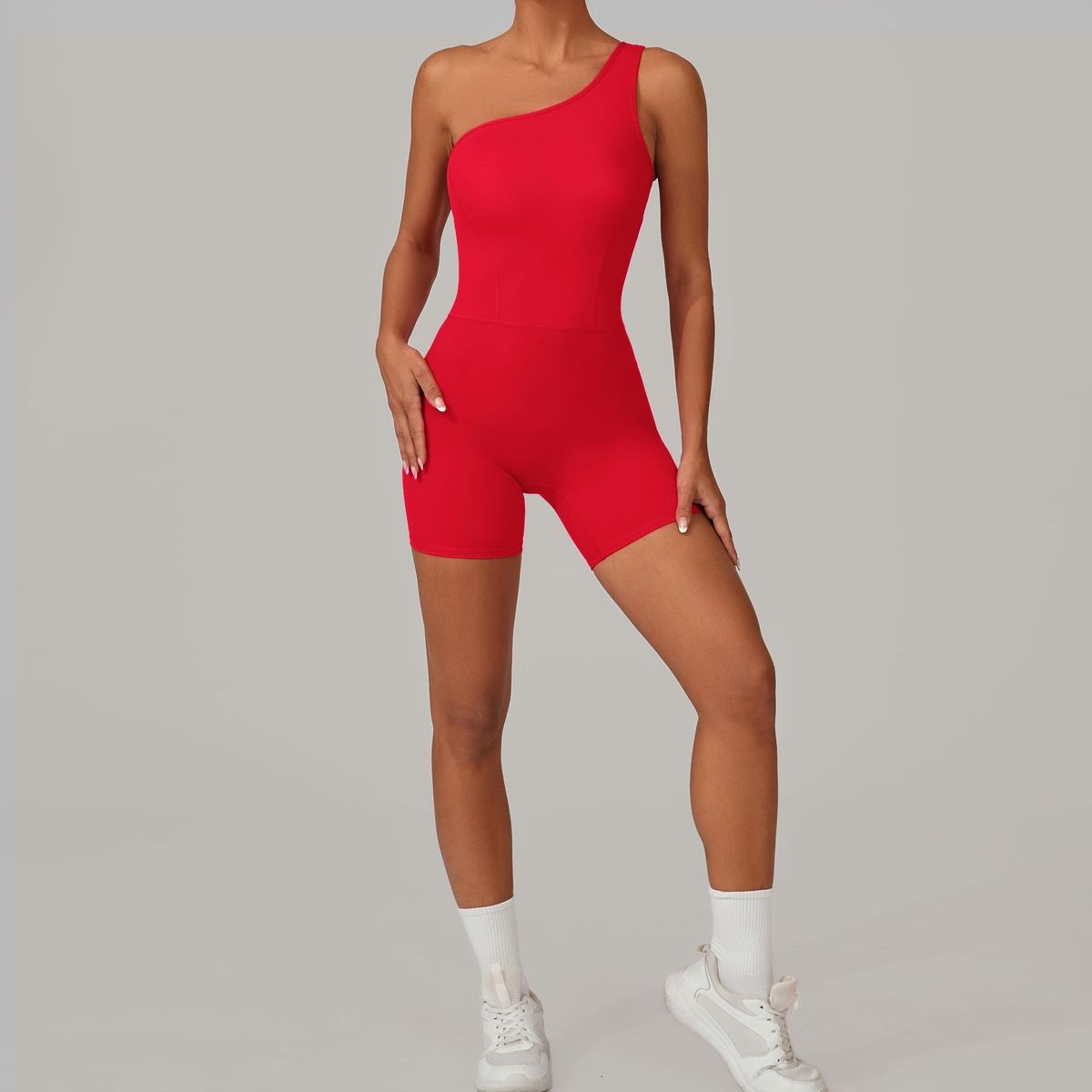 Women Yoga Solid Shoulder Sports Rompers