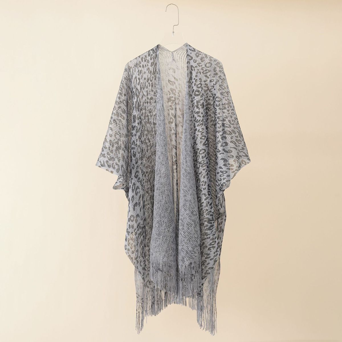 Blusa de leopardo estilo verano para mujer, con borlas de cebra huecas, para playa