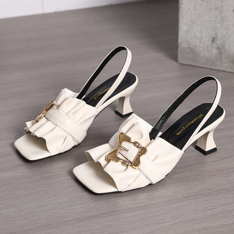 Tacones altos de punta plana para damas de moda, microfibra, colores sólidos