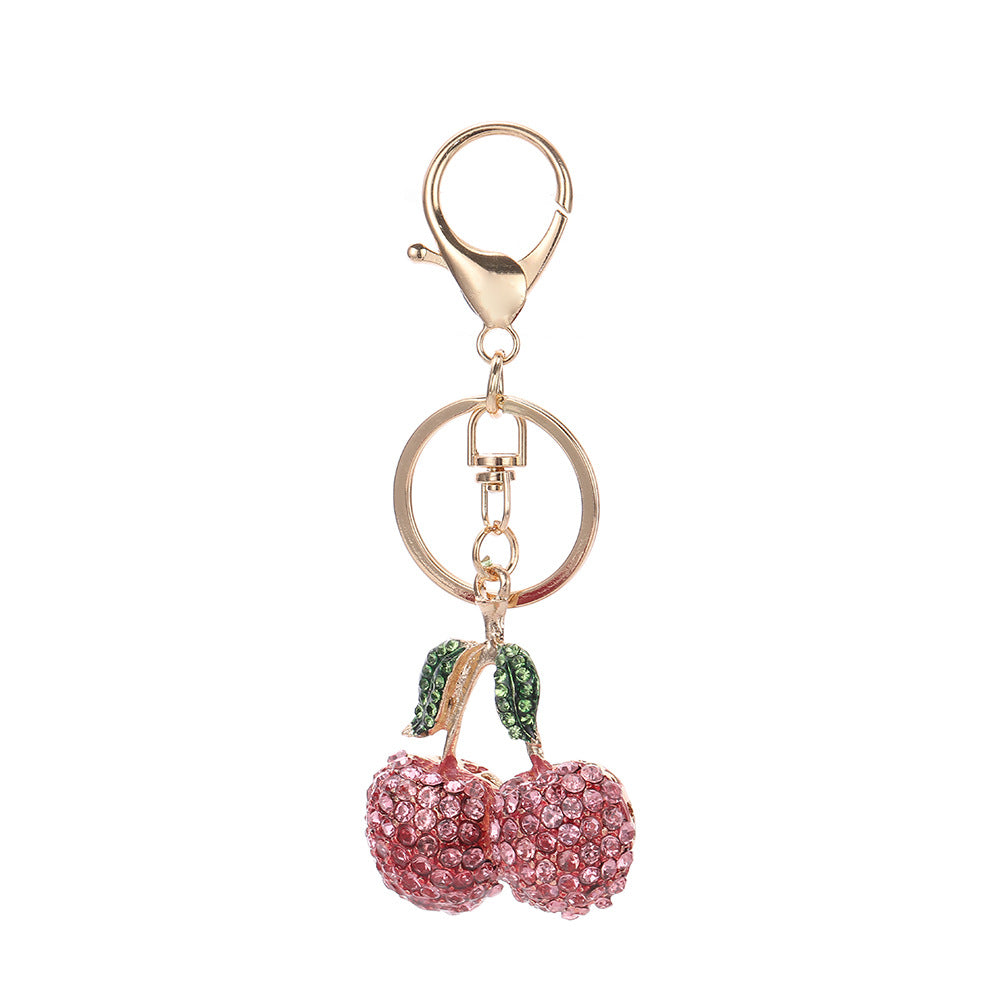 Creative Rhinestone Cherry Fruit Key Chain