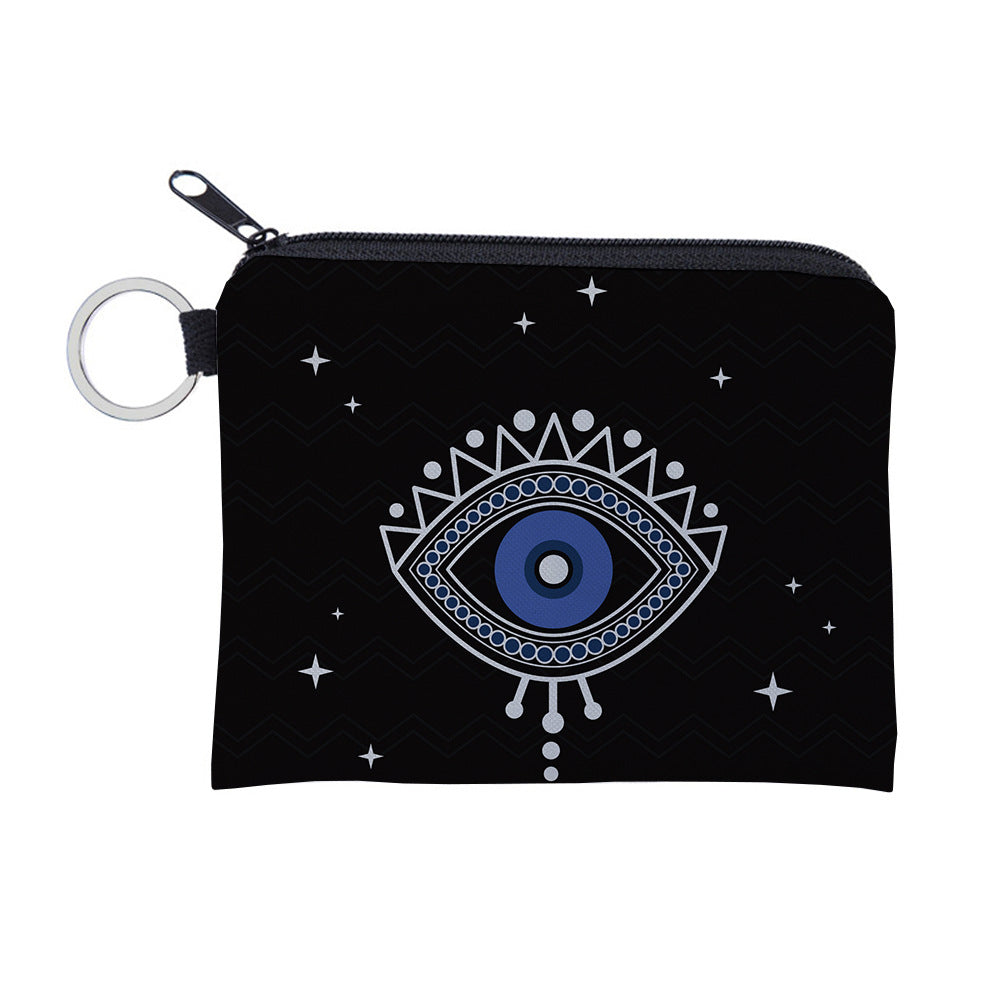 Women Fashion Evil Eye Print Mini Wallet