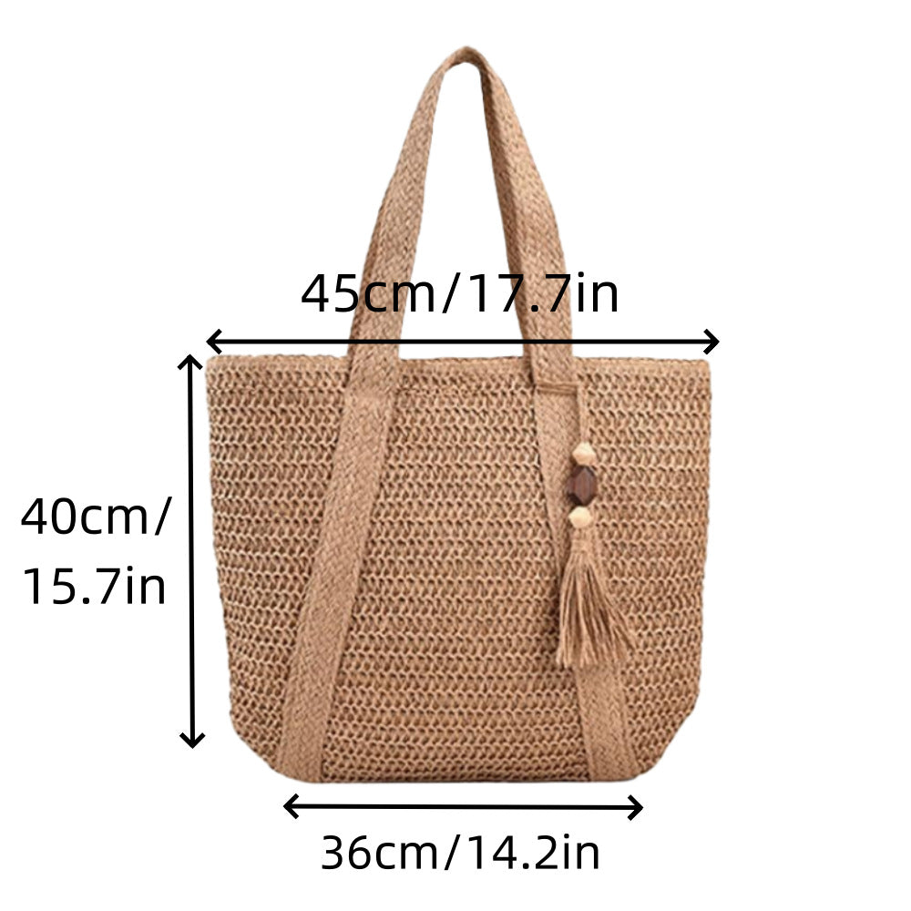 Summer Women Leisure Beach Woven Tote Bag