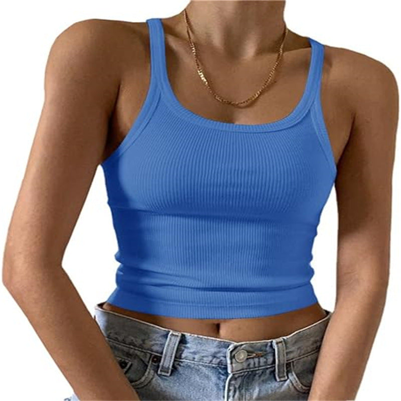 Women Fashion Sexy Solid Color Slim Camisole
