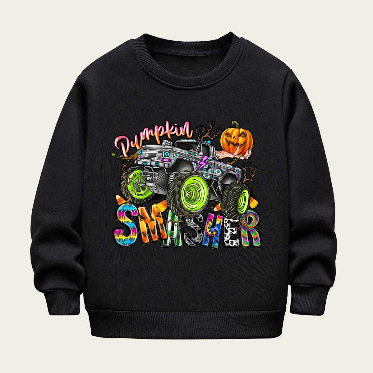 Kids Toddler Boys Girls Cartoon Fleece Long Sleeve Sweatshirt